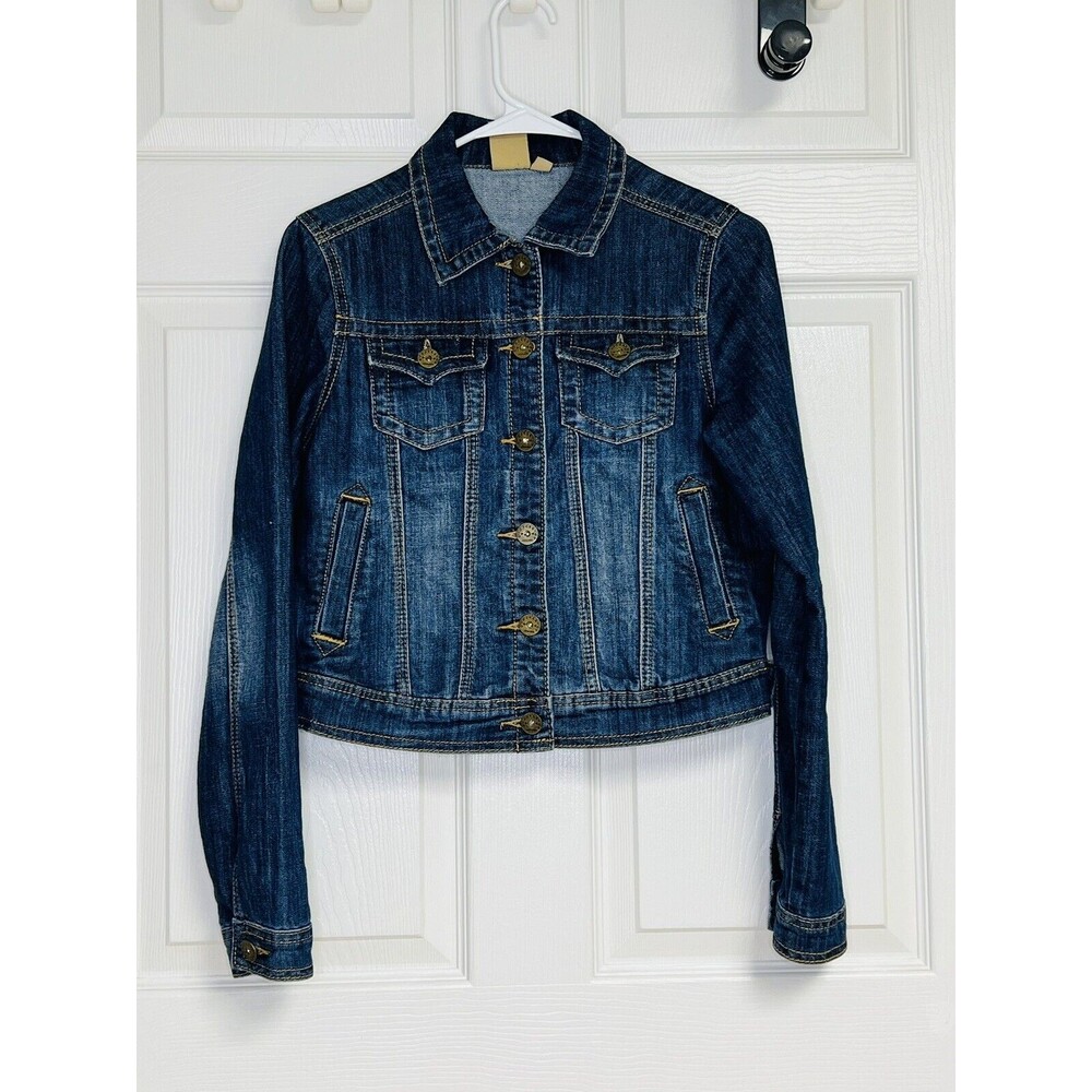 Jou Jou Premium Denim Collection Women's Blue Jean Jacket Size Small Button